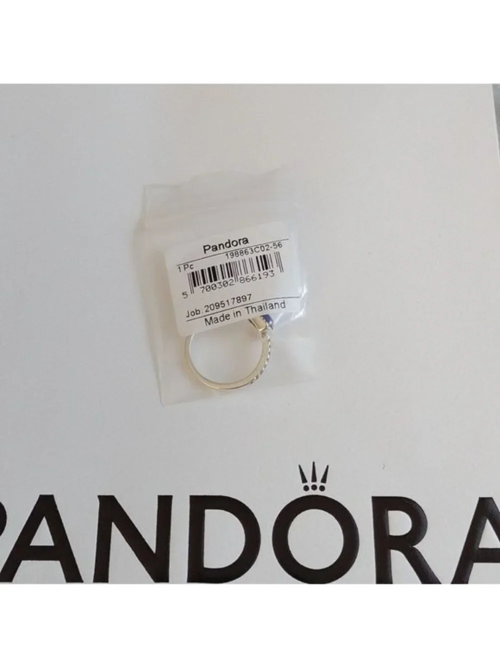 Pandora Blue Square Sparkle Halo Ring 198863c02 size 56